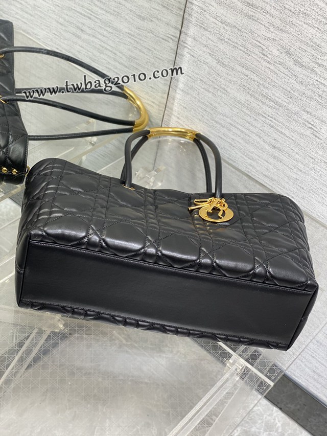 Dior专柜新款迪奥顶级原单经典大菱格黑色手提购物包 djfk1154